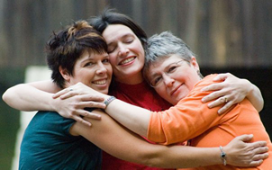 Teresa, Mary and Brenda - hugging